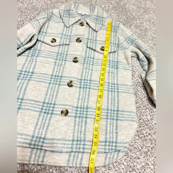 Madewell Boiled Wool Shirt-Jacket Plaid 100% Wool Over Size Shacket Size XS - Picture 9 of 11